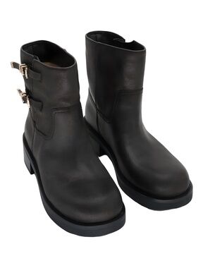 Michael Kors Womens Darrington Chocolate Leather Ankle Boots Size 6M